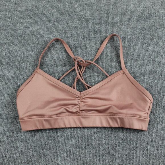 Alo Yoga Sports Bra Womens Small Sunny Strappy Mauve Bralette Top Athletic Gym - Picture 4 of 9